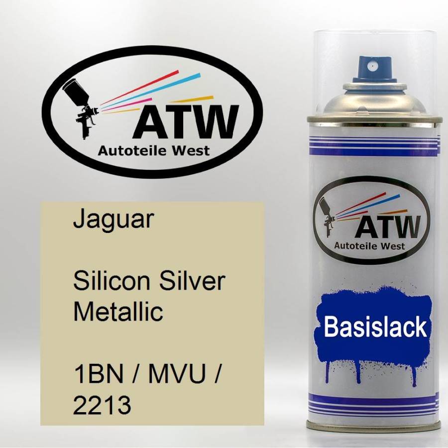 Jaguar, Silicon Silver Metallic, 1BN / MVU / 2213: 400ml Sprühdose, von ATW Autoteile West.